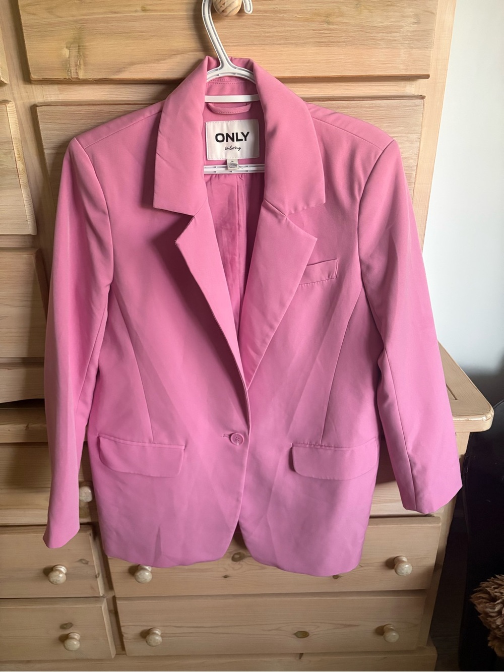 ONLY Pink Single-Button Tailored Blazer